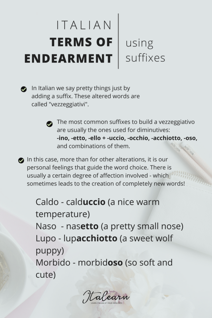 Italian terms of endearment - infographic - italearn.com