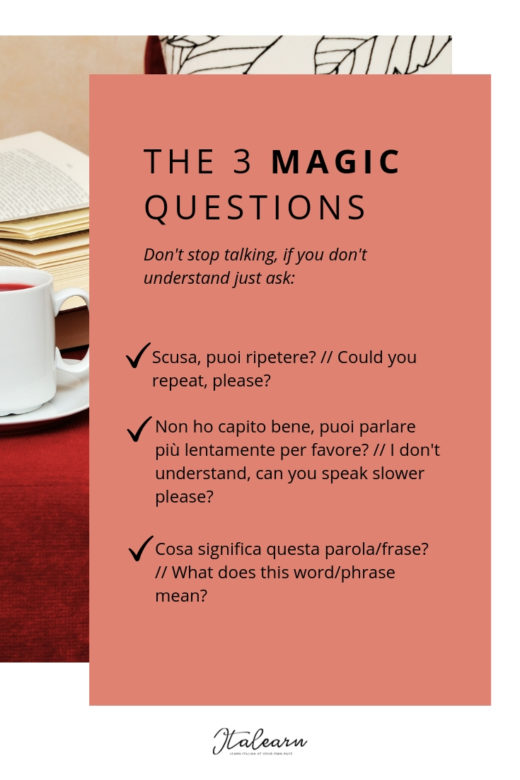 The 3 magic questions - what to do when no one speaks the italian you learned in class - italearn.com