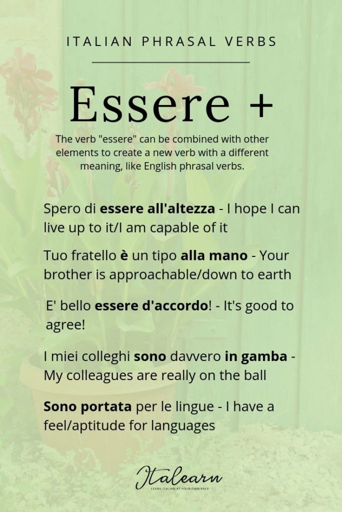 Italian phrasal verbs_ essere - italearn.com