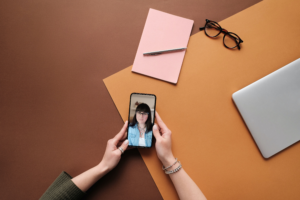 mockup of silvia perrone italearn photo in smartphone