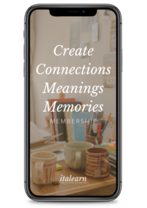 cover of the create connections meanings memories membership in a phone screen - italearn